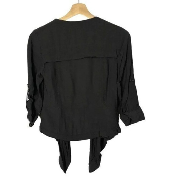 Anthropologie Elevenses Eldora Gray Drape Front Jacket XS - Picture 2 of 5